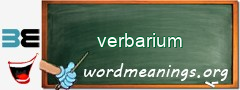 WordMeaning blackboard for verbarium